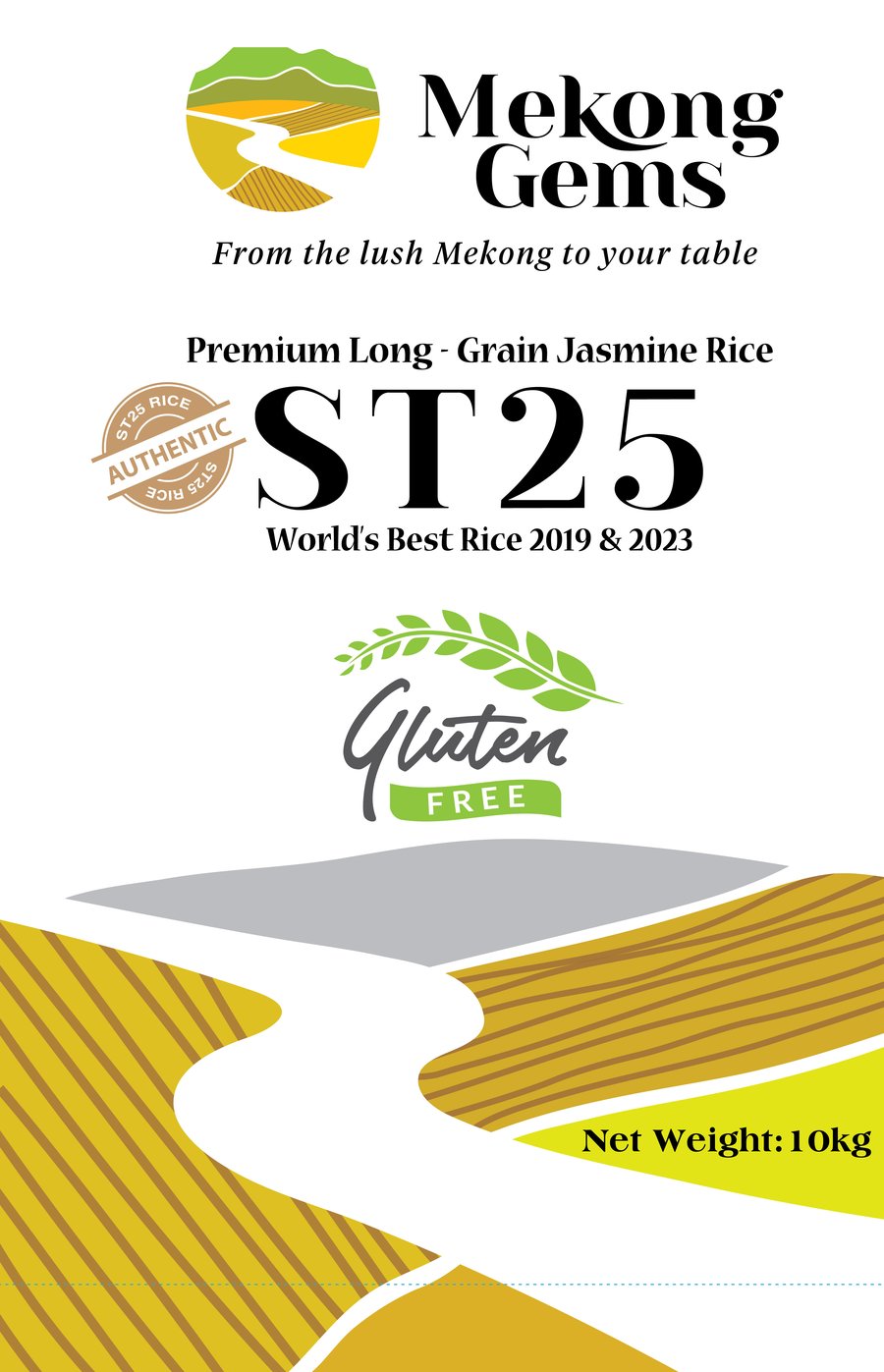 Mekong Gems ST25 rice, 10kg pack